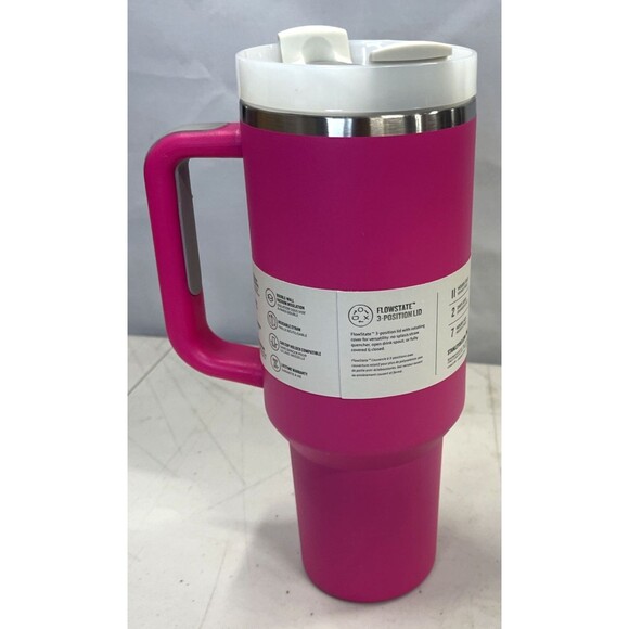 Stanley 40oz Quencher H2.0 FlowState Tumbler Rose Red Pink Sealed Cup NEW - Picture 5 of 8